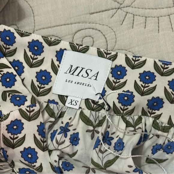 NWT Misa Georgia Dress Pura Vida Flora Mix Blue Floral - Picture 8 of 8